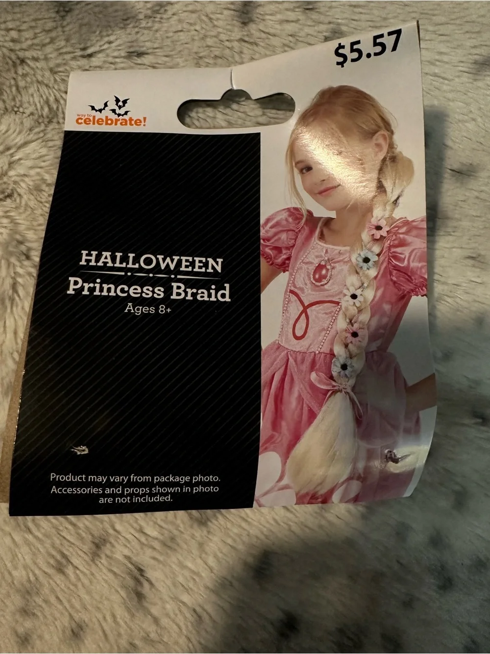 Celebrate Girls Clip On Blonde Braided Hair Extension with Pastel Flower Accents